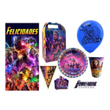 Avengers End Game Endgame Kit 20 Niños Vasos Platos Dulcero 