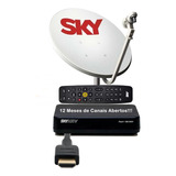 Sky Pre Pago Hd Kit  60 Cm Com 12 Meses De Canais Abertos