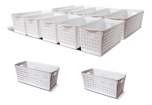 Pack X 12 Organizador Rectangular Calado Plastico Colombraro