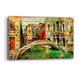 Cuadro De Madera Hermosa Pintura Venecia 60x90cm