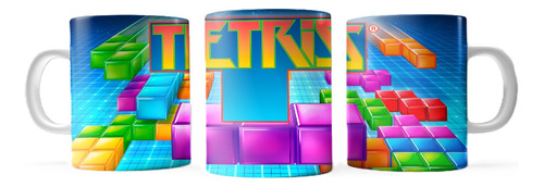 Taza De Cerámica Gamer Tetris Retro Full Color Art Gt 56