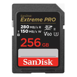 Cartão De Memória Sandisk 256gb Extreme Pro Sdxc 280mb/s V60