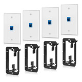 Paquete De 4 Placas De Pared Ethernet Cat6 Rj45