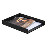 Organizador De Mesa Porta Sulfites A4 Mdf Laca Preto Luxo