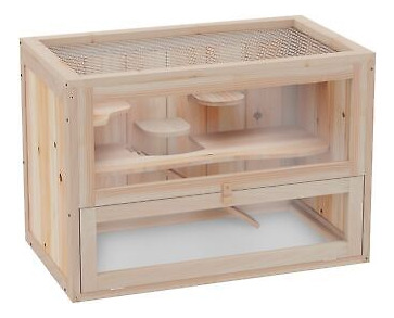 Pawhut 2-level Hamster Cage Mice And Rat House, Small An Ssb