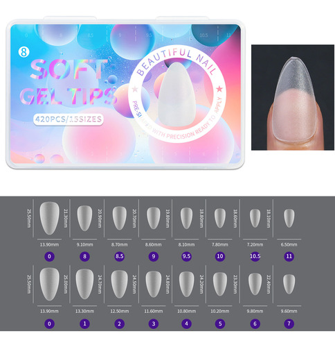 Gel Tips Soak Off Nail, Uñas Completas, Suaves Y Esmeriladas