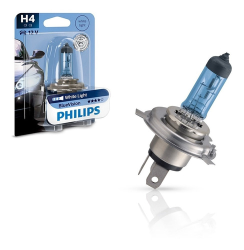 Lampara Philips H4 Blue Vision Xenon Effect Luz Azul Nolin