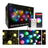 Serie Led 25 Focos G40 Vintage Diamante 5m App Audioritmico Luz Rgb