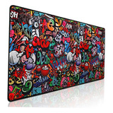 Mousepad Gamer Graffiti Xxl 90x40cm Antideslizante