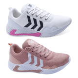 Combo 2 Pares Tênis Feminino Corrida Confortável Barato