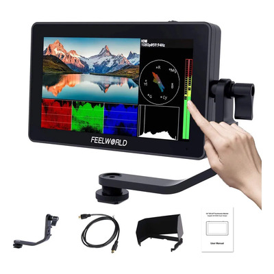 Feelworld F6 Plus V2 Pantalla Táctil 6'' 4K Salida De Entrada Hdmi y brazo Inclinable | Meses sin interés