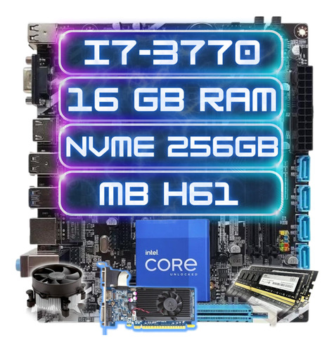 Kit Upgrade Intel I7-3770+h61 16gb Ddr3 + Nvme 256gb 