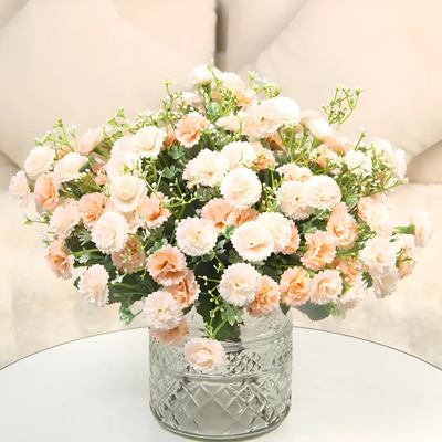 5 Piezas Ramo Claveles 100 Flores Artificial Decoración Boda Color Champan All Might | MercadoLibre