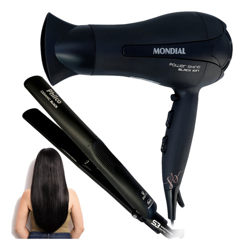 Secador De Cabelo 2000w Mondial E Chapinha Profissional