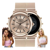 Relógio Technos Feminino Anadigi Curvas Rose Gold 9t33ac/1j