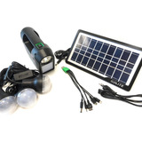 Pack X2 Sistema Iluminación Solar Casa 3 Ampolletas Led 12w