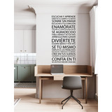 Vinil Decorativo Para Pared Frases Letras Escucha Y Aprende