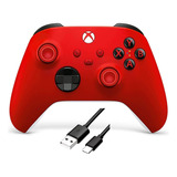 Control Xbox One Series S/x Pulse Red Rojo + Cable C 2 Mts