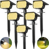 Paquete De 6 Focos Solares Para Exteriores, 46 Led, 3 Modos,