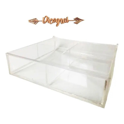 Caja Para Cosméticos Acrílico 3mm 4 Divisiones