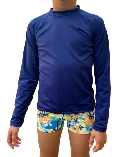 Sunga Boxer Infantil Juvenil + Camisa Proteção Solar Uv 50 