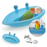 Pamelarg Bañera Para Jaula De Pájaros Con Espejo,bañera De J