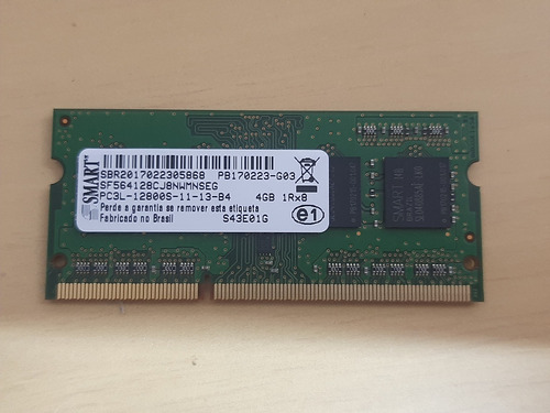 Memoria Ram De Notebook 4gb Ddr3 Pc3l - 12800s Smart