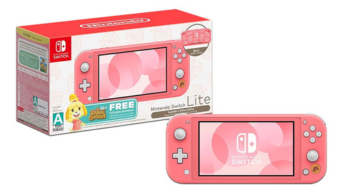 Consola Nintendo Switch Lite Edición Animal Crossing, Coral