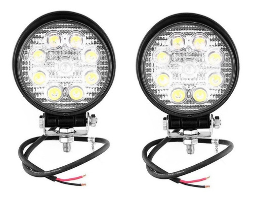 Par Faro Auxiliar Proyector 9 Led 27w Off Road 4x4 Redondo