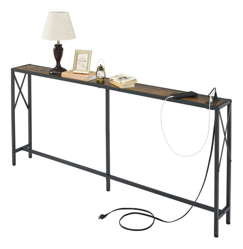 Gewudraw Mesa De Consola, Mesa De Sofa Estrecha, Mesa De Ent