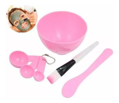 Kit Para El Cuidado Facial Bowl Pincel Espátula 6 En 1