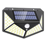 Foco Solar 100 Led Exterior Pared Sensor De Movimiento 3 Mds