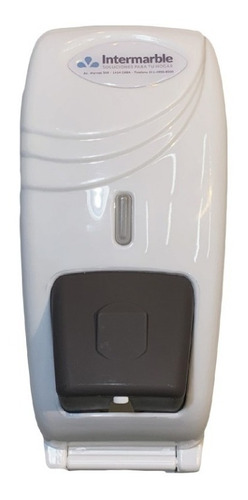 Dispenser De Jabon Liquido Cuerpo Blanco Tecla Gris Oscura