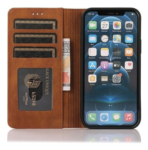 Funda Para Carcasa Celular Tipo Cartera Case De Cuero