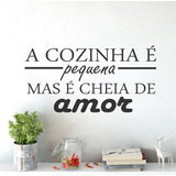 Adesivo De Parede Decorativo Cozinha É Pequena Cheia De Amor