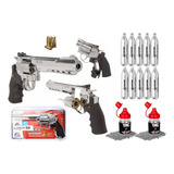 Kit Revólver Crosman Sr357 Silver Pressão Co2 4.5mm Completo