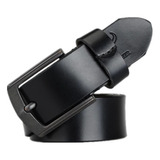 Cinturón De Cuero Marca Cowather Modelo Xf012 Color Negro