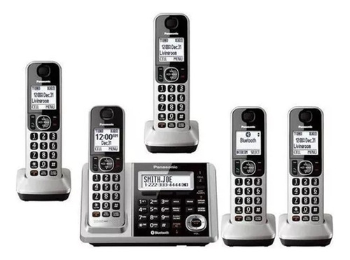 Telefono Inalambrico Panasonic 5 Bases Bluetooth Contestador Intercomunicador Carga Usb