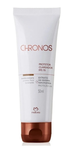 Natura Protetor Clareador Fps 70 Chronos Médio Escuro 50ml