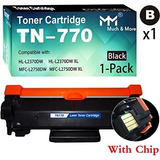 (1-pack, Negro De Alto Rendimiento) Compatible Tn770 Tn770 T