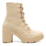 Botas Urbanas Tacón Mujer Beige Piel Flexi 119607 Gnv®