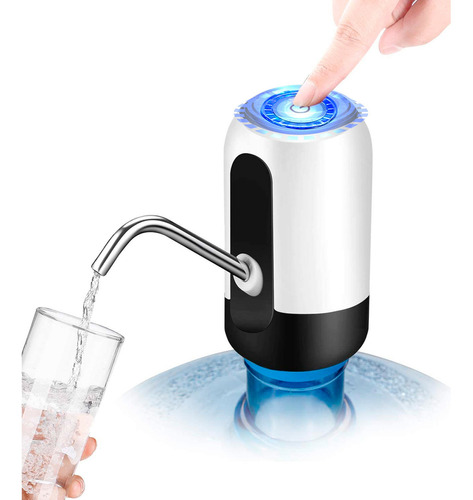 Dispenser De Agua Portátil Gadnic Ideal Bomba De Bidones Usb Color Blanco