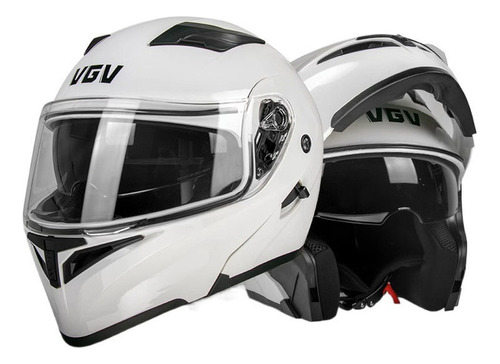 Casco De Moto Unisex Con Doble Espejo Eléctrico Transparente