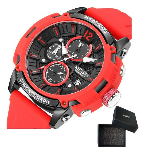 Reloj De Cuarzo Deportivo De Silicona Luminoso Megir 2208