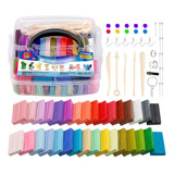 Kit De Arcilla De Polímero Qmay, 32 Colores Horno Horneado D