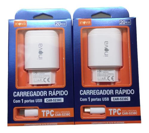 Kit 5 Carregadores Tc 20w Inova Atacado Revenda