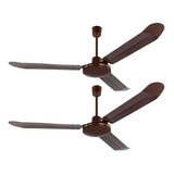 Pack 2 Ventilador Techo 5 Vel. Motor Grande Chocolate