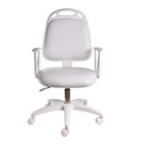 Silla Blanca Diva De Escritorio Ofice Neumática Ecocuero