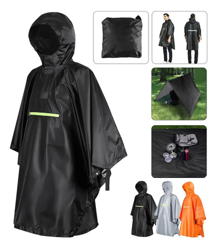 Capucha Impermeable Poncho Hombre Y Mujer Lluvia Capas Manga