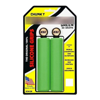 Puños ESI Grips Chunky Verde 13cm Para Bicicleta MTB Silicona | Envío gratis